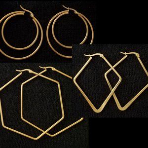 3 for $12 Earrings HUGE HOOP Modern NWOT